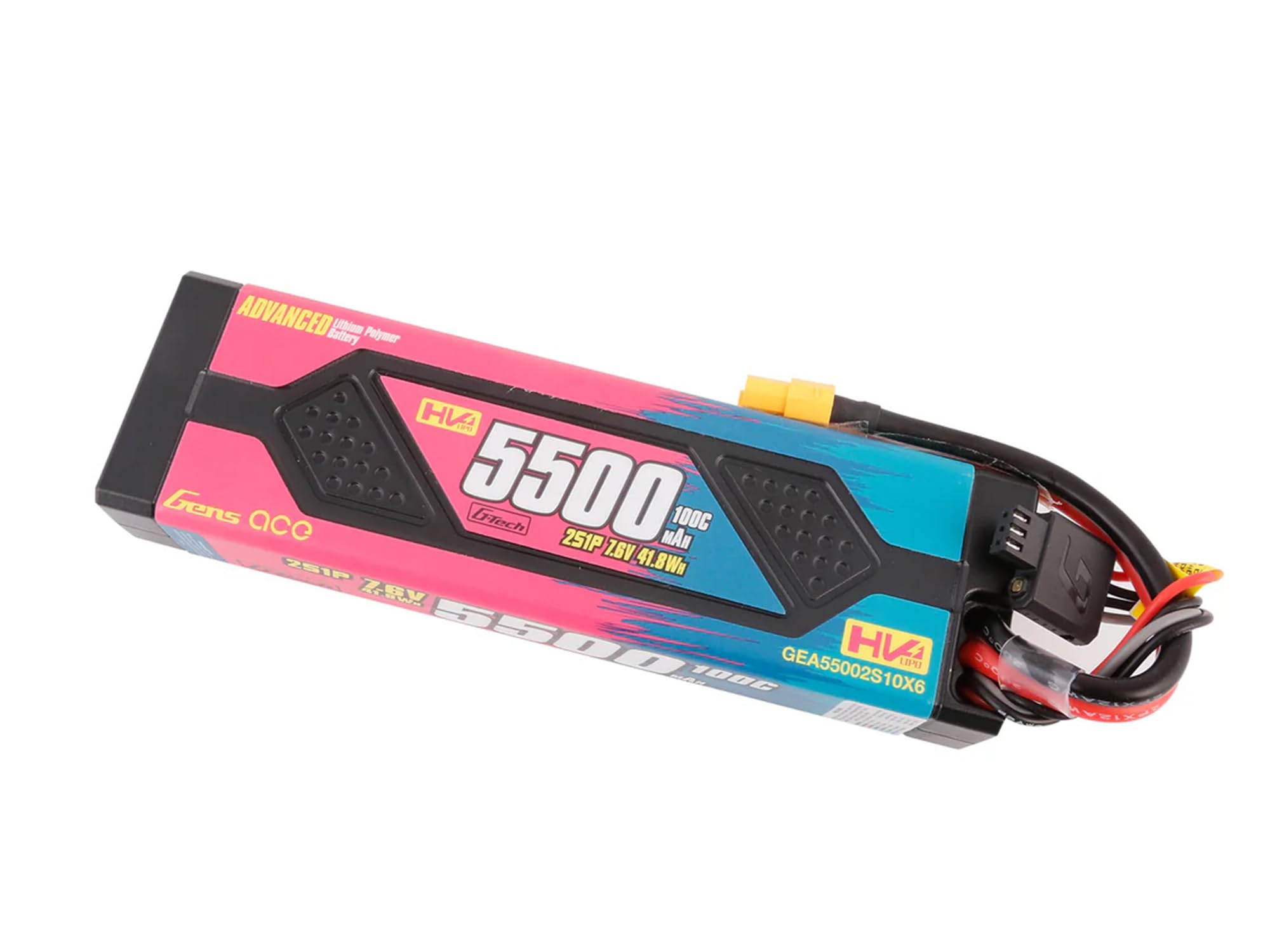 Gens Ace Li-Po Car Hard Case HV 2S 7.4V 5500mAh 100C with XT60 GC2H5500-100X6