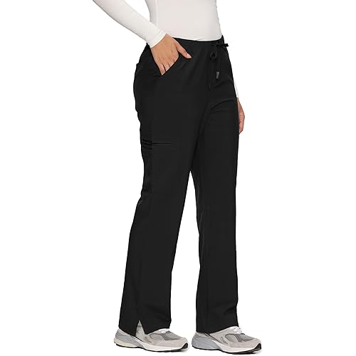 Women’s Scrub Pants – Soft Stretch Cargo with 8 Pockets, Loose Fit – Consider Sizing Down
