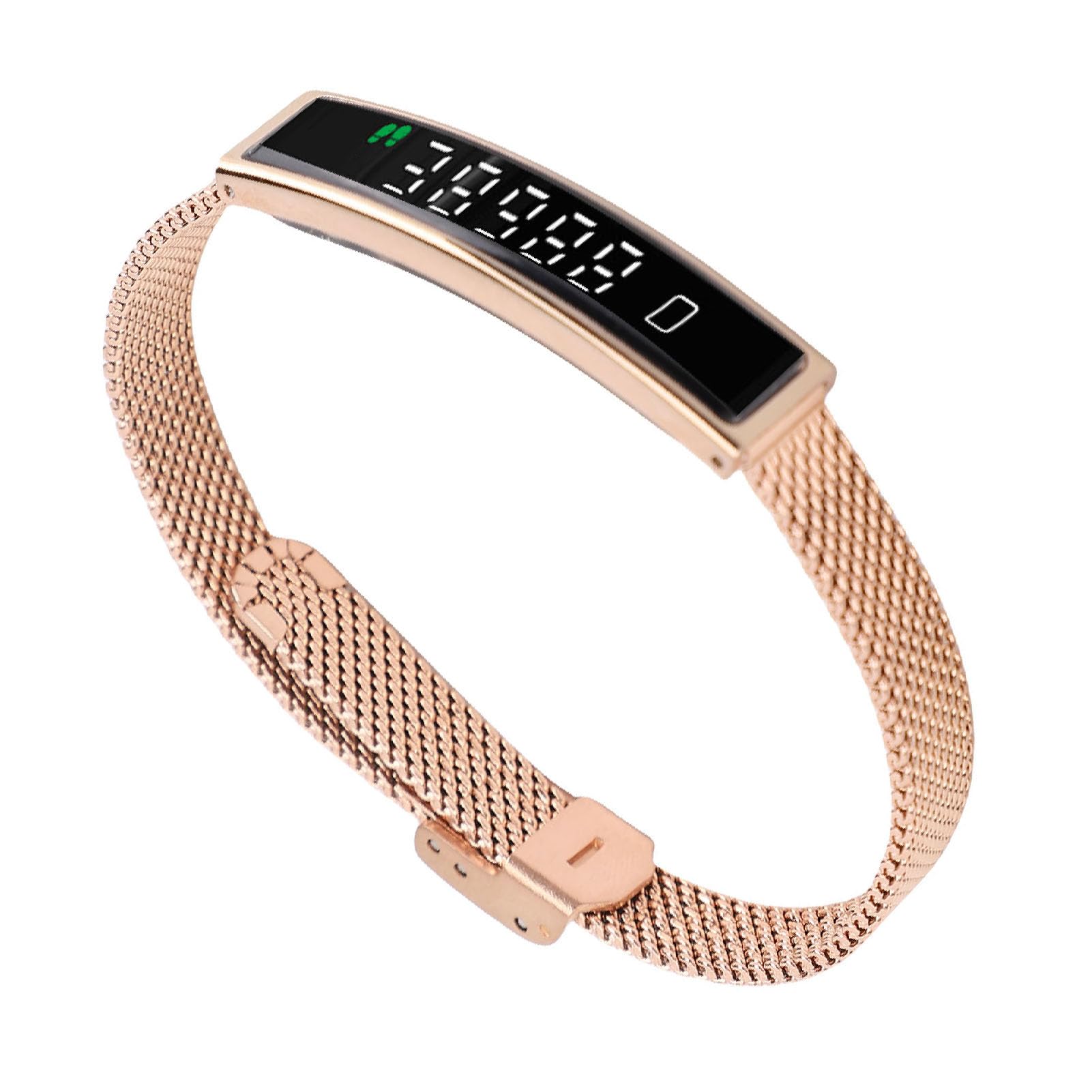 VBESTLIFE Pulsera Inteligente, Rastreador de Fitness con Bluetooth 5.3 para Android iOS, Pulsera de Salud a Prueba de Agua con Aplicación para Nadar en Ciclismo (Gold)