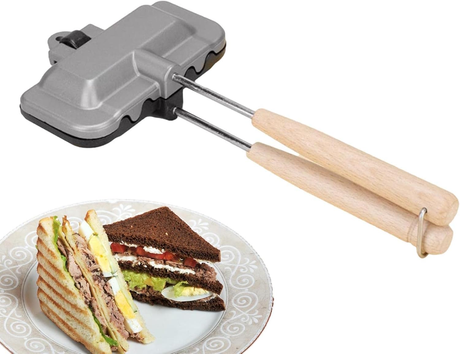 IZAKOV Stovetop Panini Press,Light Removable Sandwich Press Breakfast