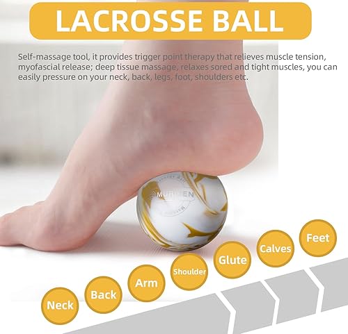 Miniatura 2 de Bola de masaje, bola de lacrosse para terapia de punto de activación, tejido profundo, liberación miofascial, masajeador de alivio muscular para