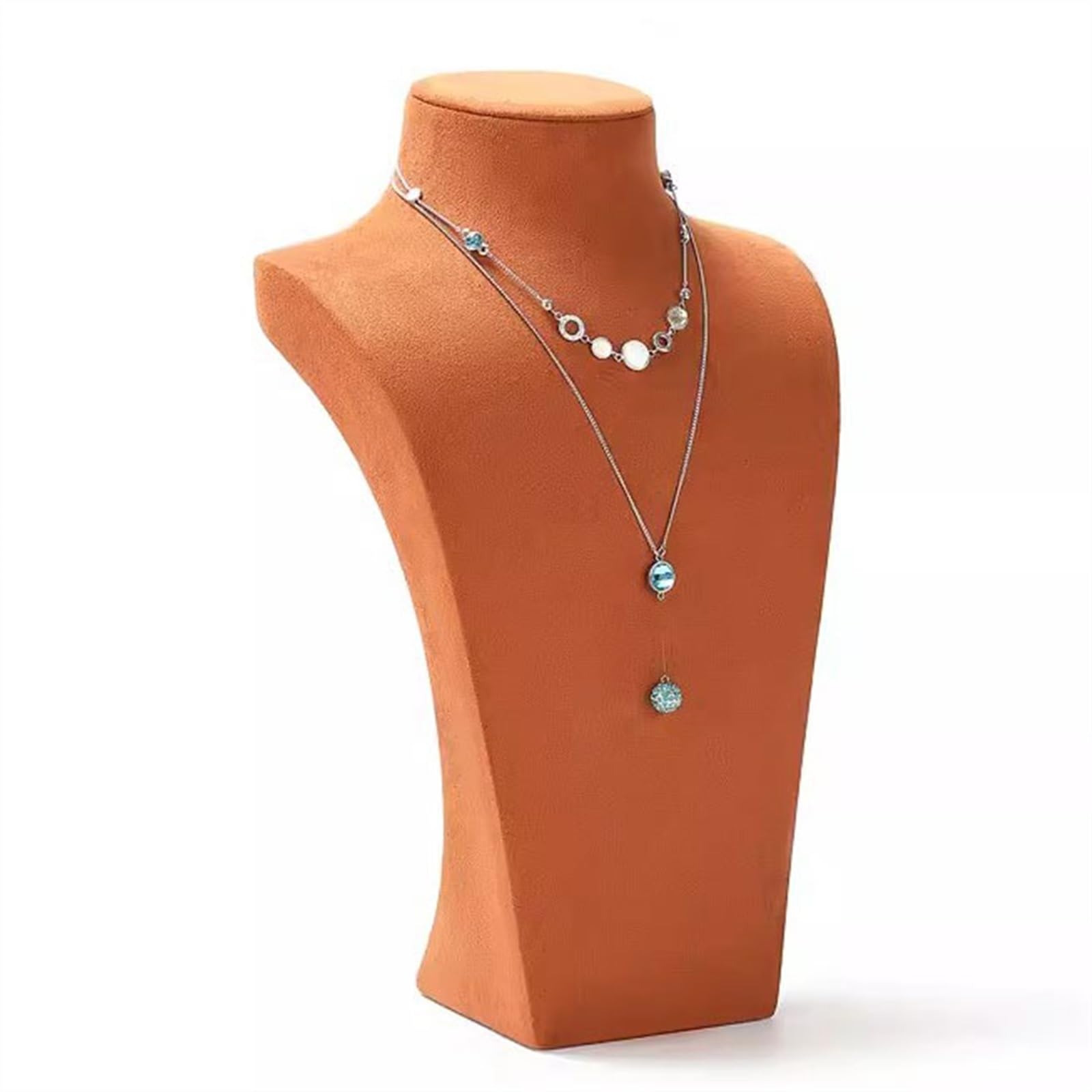 ZengL263NgS jewellery stand 3D Necklace Jewelry Display Bust Stand - 3-Dimensional Freestanding Pendant Chain Holder Storage Organizer for Display and Storage(21.5 * 11 * 31.5cm)