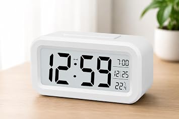 Micron Dekoratif Dijital Alarmlı Saat Lcd Işıklı Termometreli Alarmlı Dijital Mini Masa Saati Masada Yer Kalamayan Ve Belirgin Saat Yazısı.(Pil Dahil Değildir.)