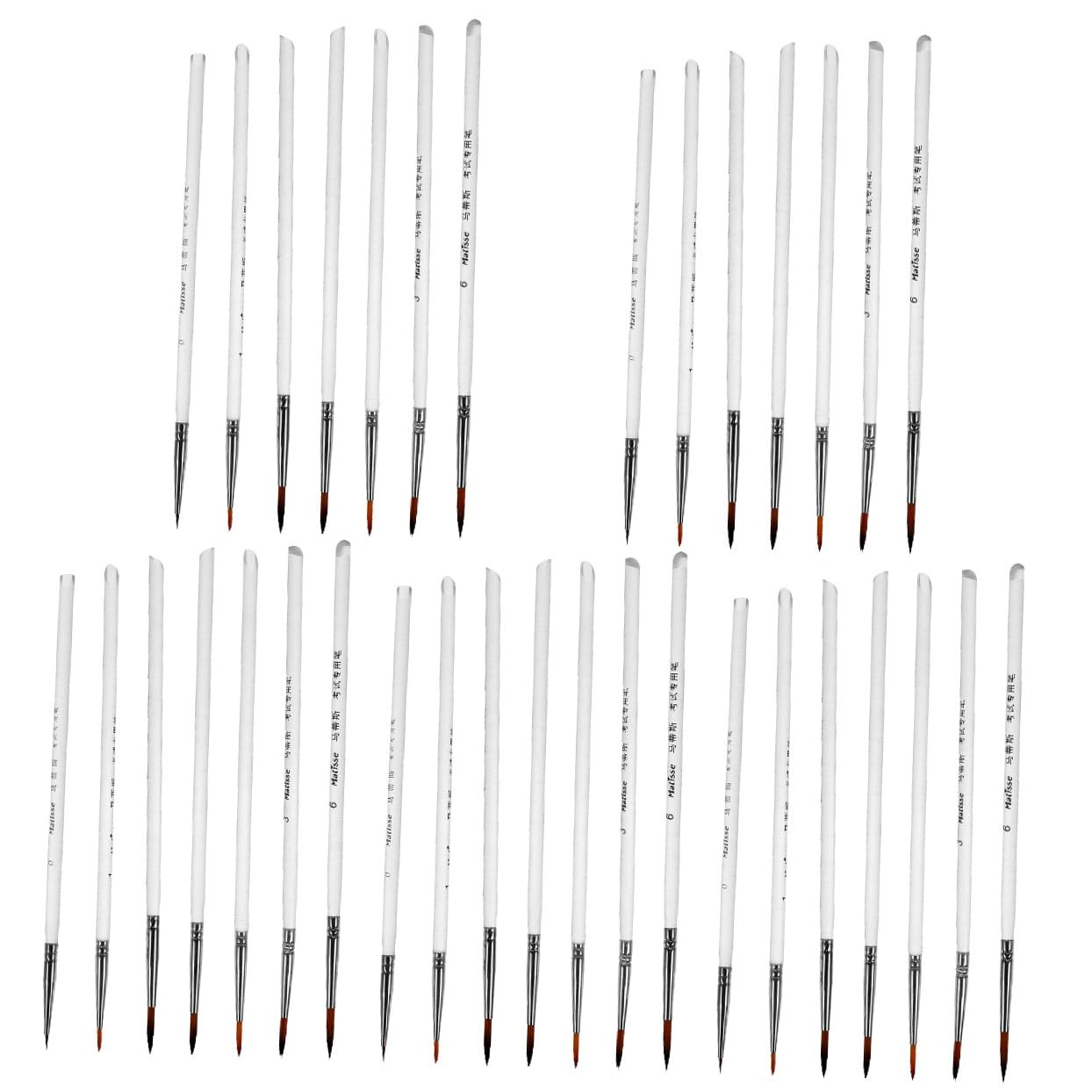 jojofuny 55 Pièces Ensemble de stylos à Peinture pinceaux d'art Miniatures Peinture Miniature Pinceau de détail Miniature Pinceau de Peinture de détails Fins Plastique