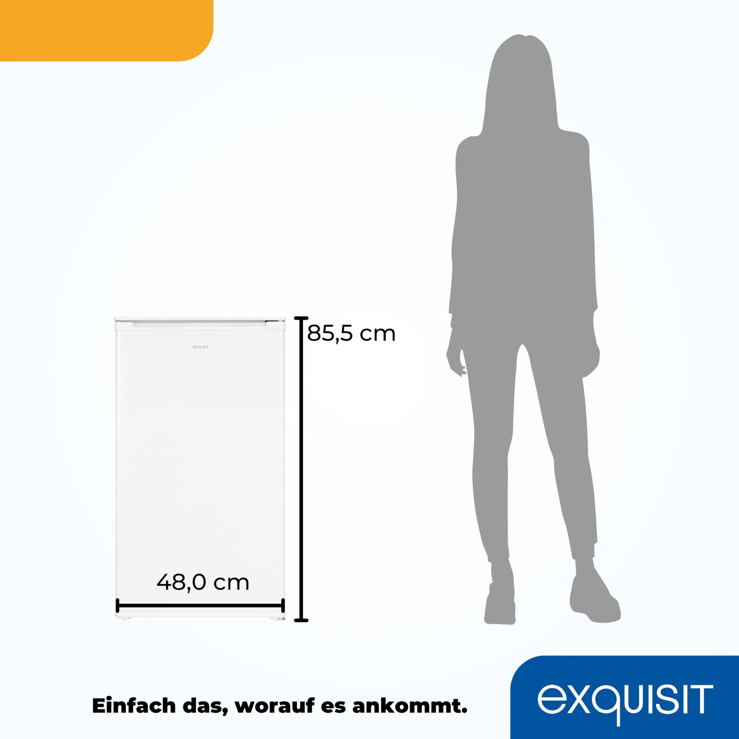 Exquisit KS116-V-042E Vollraumkühlschrank Weiss - 88 L Kühlschrank 48 cm