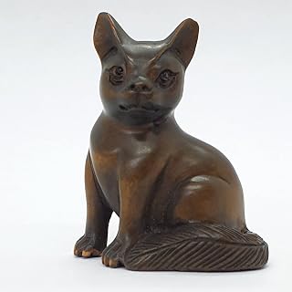 Boxwood netsuke - Cat (ref net218)