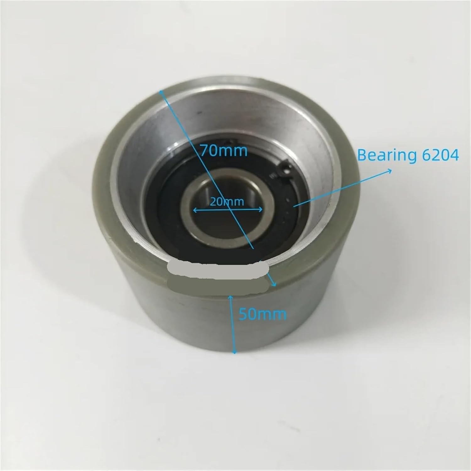 70 * 50 * 6204 Escalator Handrail Nylon Hub Support Roller Pressing Aluminum Core Wheel OD 70mm W 50mm Bearing 6204RS