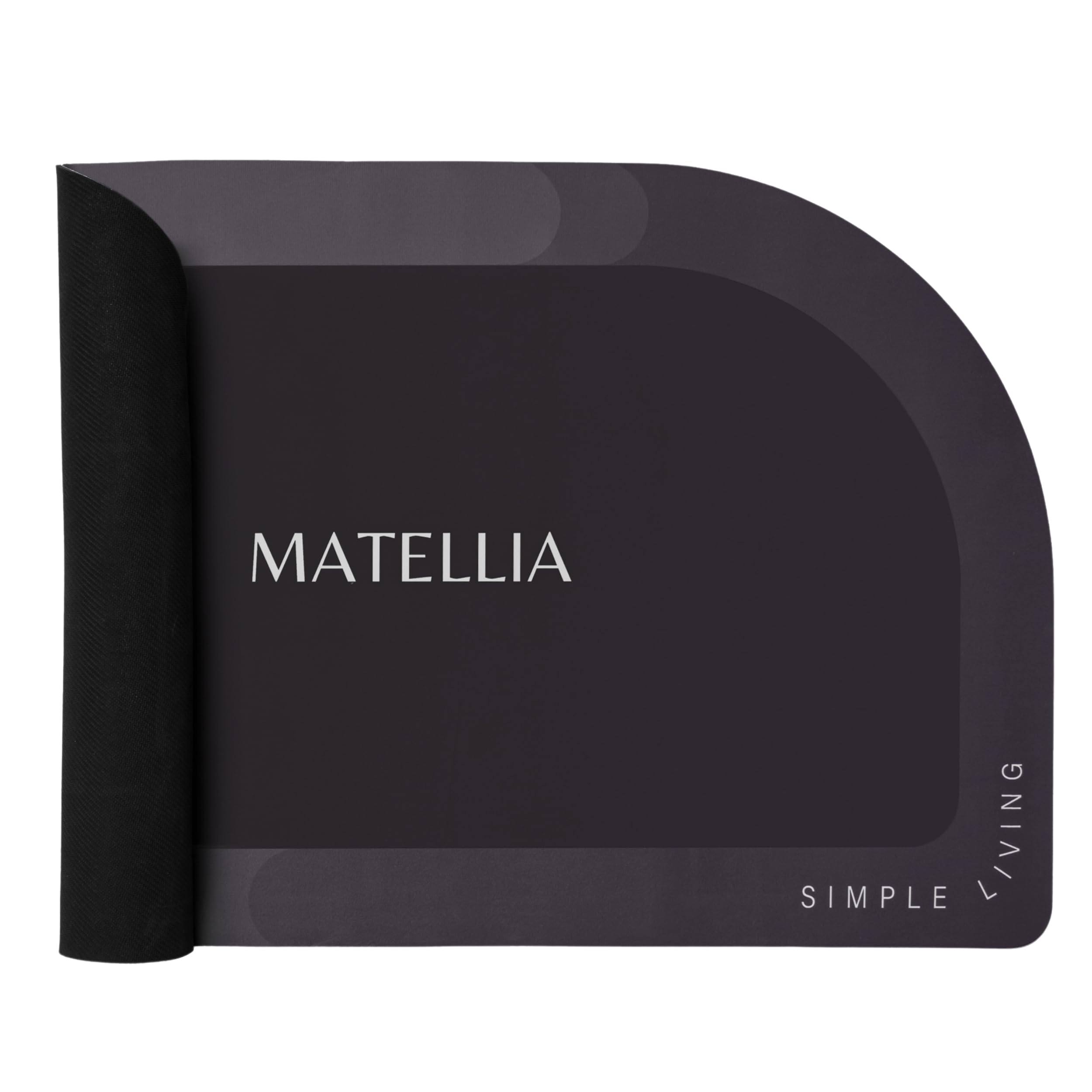 Matellia Super Absorbent Thin Bathroom Mat 18x30, Non Slip Quick Dry Rubber Backed Bath Rugs, Fit Under Door Floor Mats, Sink Mat, Dirt Resistant Easy Care Dark Gray