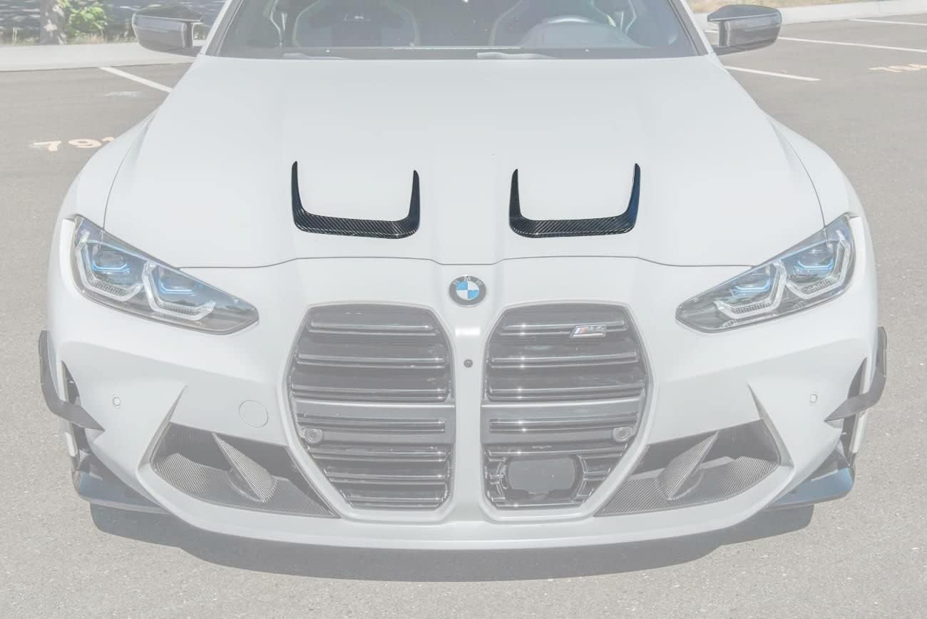 Replacement For 2021-Present BMW G80 M3 G82 G83 M4 Models | Factory Style Carbon Fiber Front Hood Scoop Vent Cover Pair