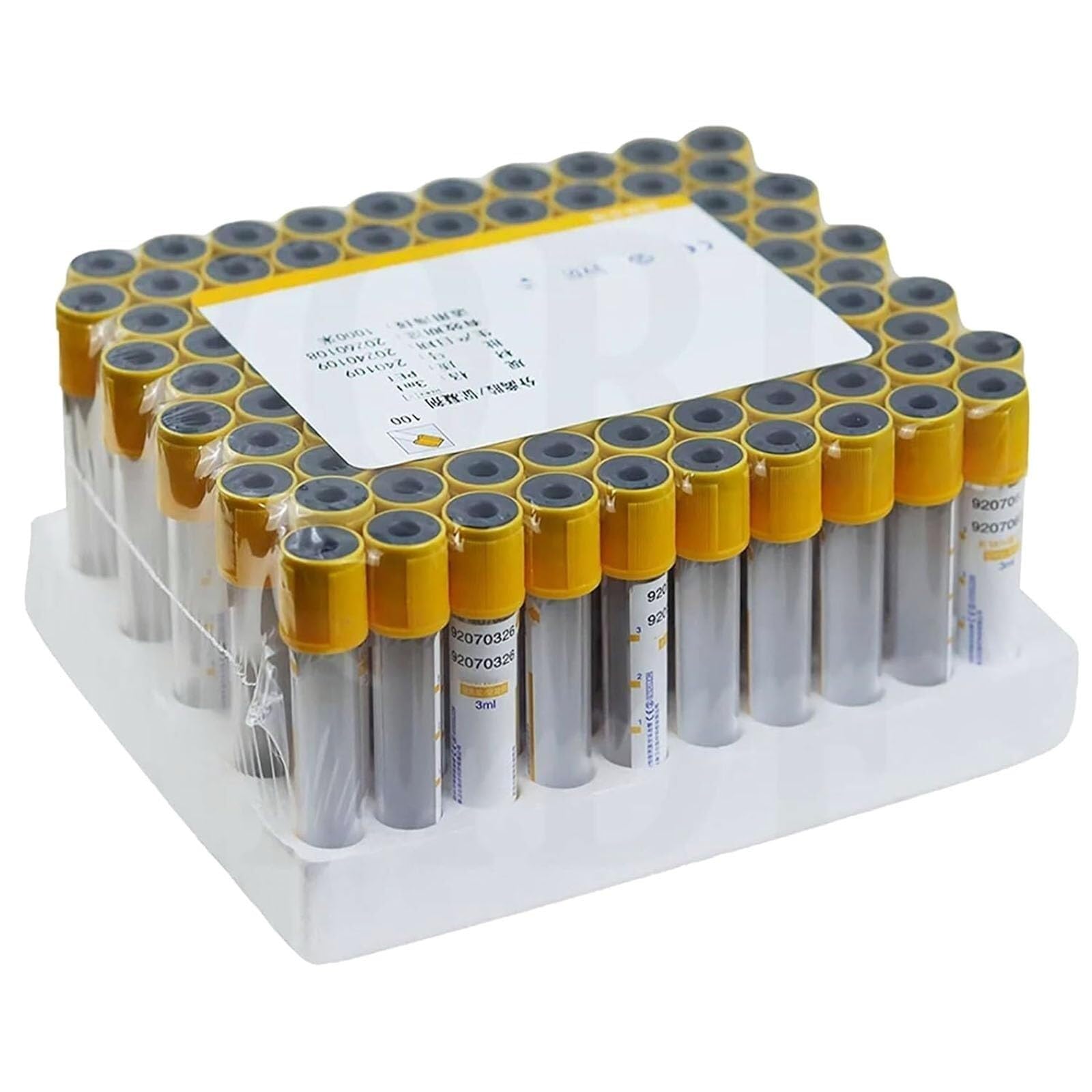 Sterylne jednorazowe probówki do pobierania krwi próżniowej - 100 sztuk, 1/2/3/5/10ml, PET/szkło, aktywator skrzepu i żel separator, do laboratorium i wirówki(5ml)