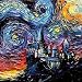 Castle Potter fantasy Art Print Starry Night van Gogh Never Saw Hogwarts by Aja choose size and type of paper