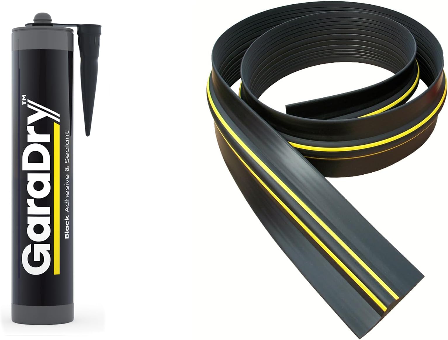 ¾” High Garage Door Threshold Seal Kit 10'3" Length | Flexible PVC | Complete Kit Includes 1 Adhesive | GaraDry