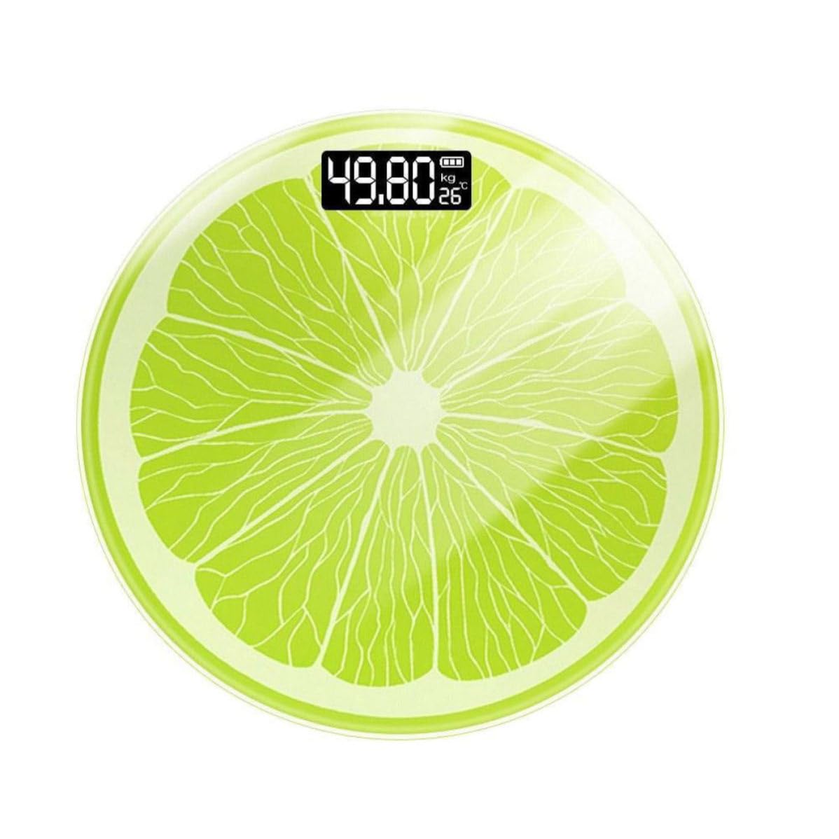 ibasenice Bilancia Pesapersone Digitale Design Limone, Display LED Grande, Vetro Temperato, Peso 0,2-180kg, Precisione 50g per Uso Domestico Automatico