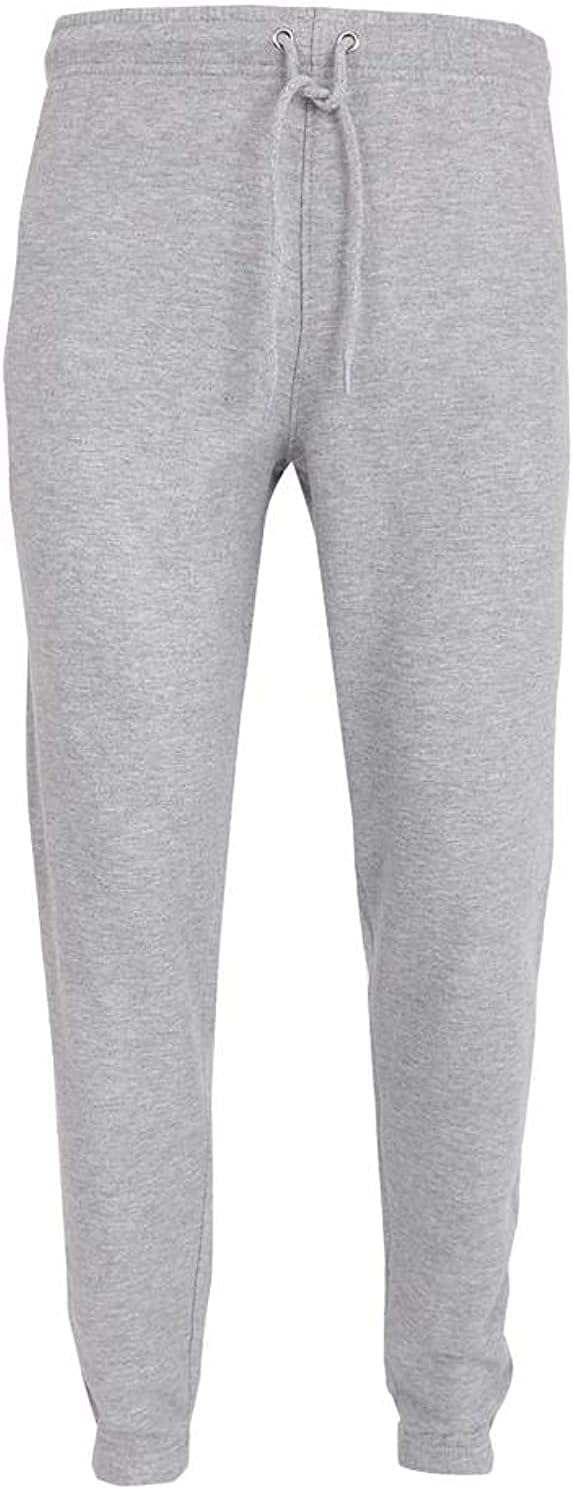 Mens Elasticated Hem Jog Pants/Men Plain Jogging Bottoms Fleece Sports Trousers