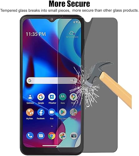 Miniatura 4 de (3+3) Protector de pantalla de privacidad de vidrio templado para Motorola Moto G Pure (paquete de 3) y protector de lente de cámara, 2.5D,