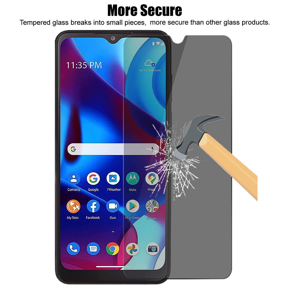TCL 40 XL (2023) - Protector de pantalla de privacidad antiespía, vidrio templado privado, antiarañazos, dureza 9H (3 unidades)
