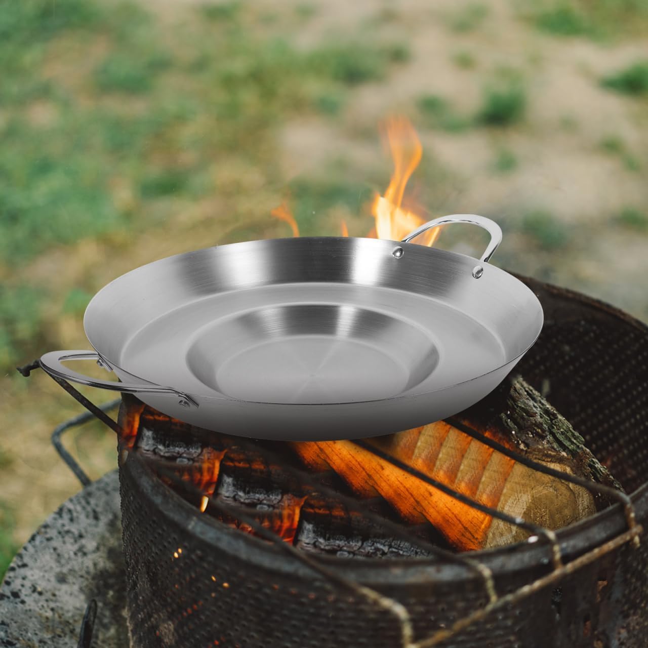 Stainless Steel Comal Frying Bowl Cookware: 15 Inch Round Comal Pan