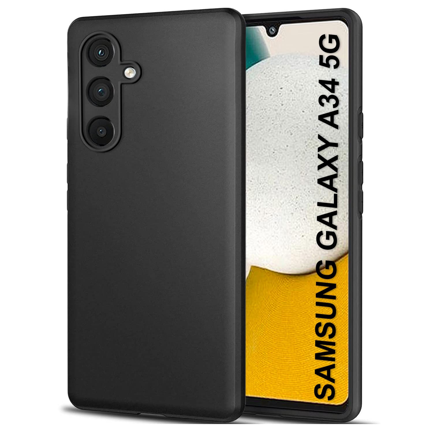 TheGiftKart Sleek Back Cover Case for Samsung Galaxy A34 5G | Slim Fit Protective Design | Ultra Matte Finish | Camera Protection Bump | Soft Silicon Back Cover Case for Samsung Galaxy A34 5G (Black) (B0BYCXJ6RX) Amazon Price History, Amazon Price Tracker