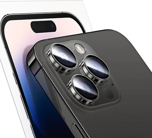 Miniatura 2 de iyanzi Paquete de 2 protectores de lente de cámara para iPhone 15 Pro 15 Pro Max, anillo de aleación de aluminio 3D de vidrio templado Color