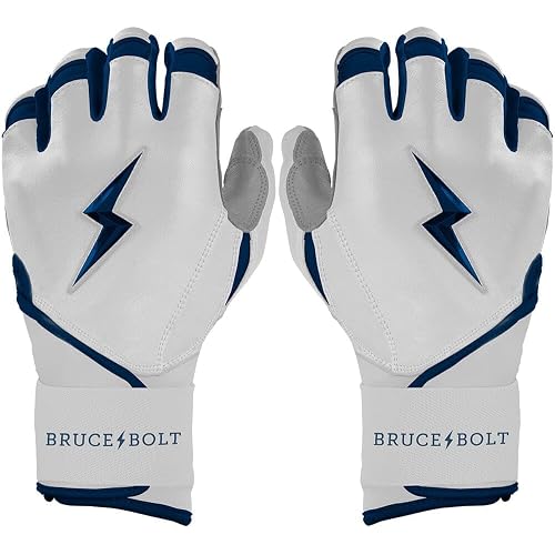 BRUCE BOLT Chrome Series Long Cuff Batting Gloves - Multiple Colors - Adult & Youth Sizes