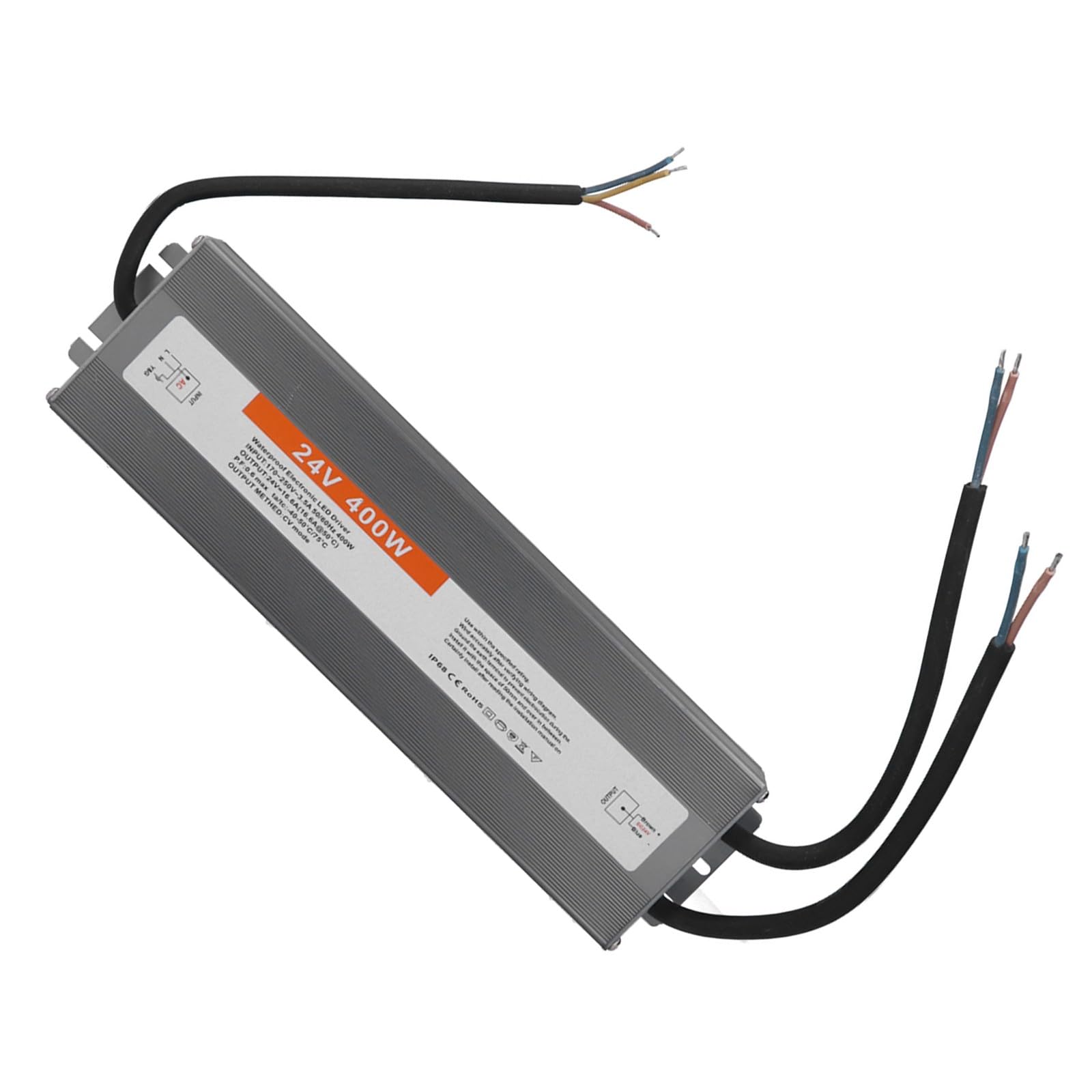 24 V, 400 W, IP67-zertifizierter Aluminium-Wechselrichter mit Überlastung und 20 ℃ ~ + 60 ℃ Betrieb