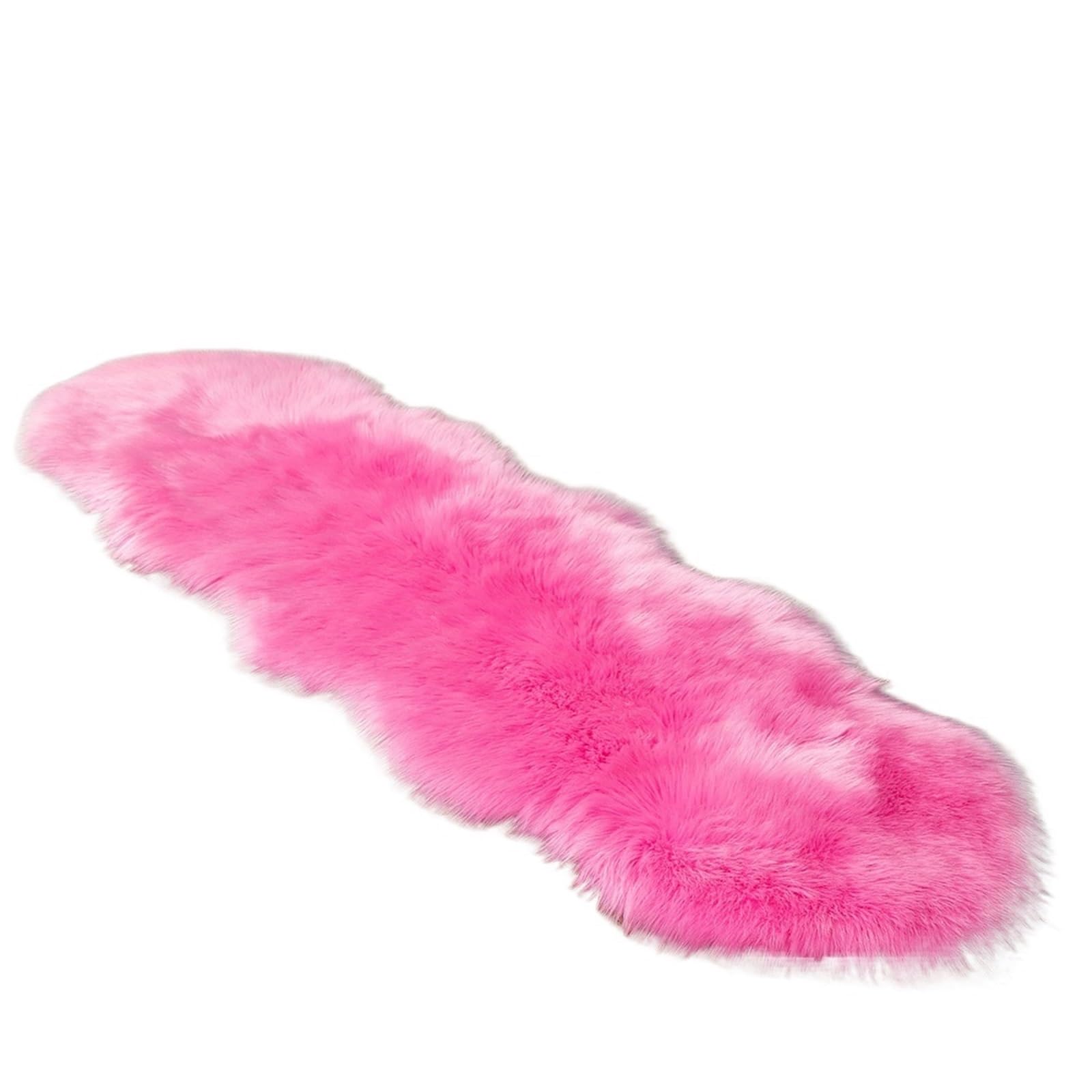 Teppich Flauschiger Weicher Kunstpelz, flauschiger Teppich, moderne Sessel for Wohnzimmer, Dekoration, Matten, Schminktisch, Tatami, Schlafzimmer, Lounge, Langhaar-Teppiche(2757-Dark pink,1.0P Shape 6