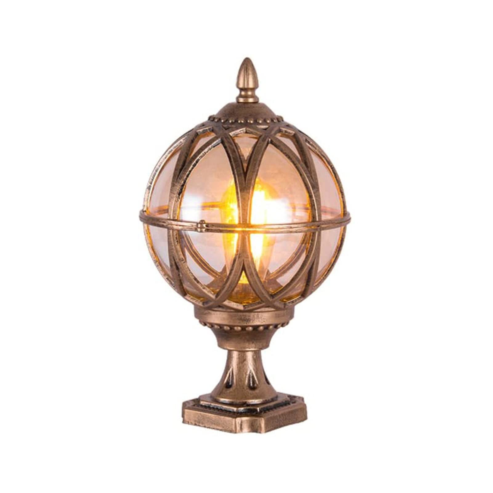 Wall Sconce Lighting Fixture Waterproof Fence Post Cap Lights Aluminum E27 Globe Pillar Light IP55 Exterior Rainproof Glass Lantern Victoria Landscape Post Light Villa Gate Wall Ga(Glass-32*17.5cm)