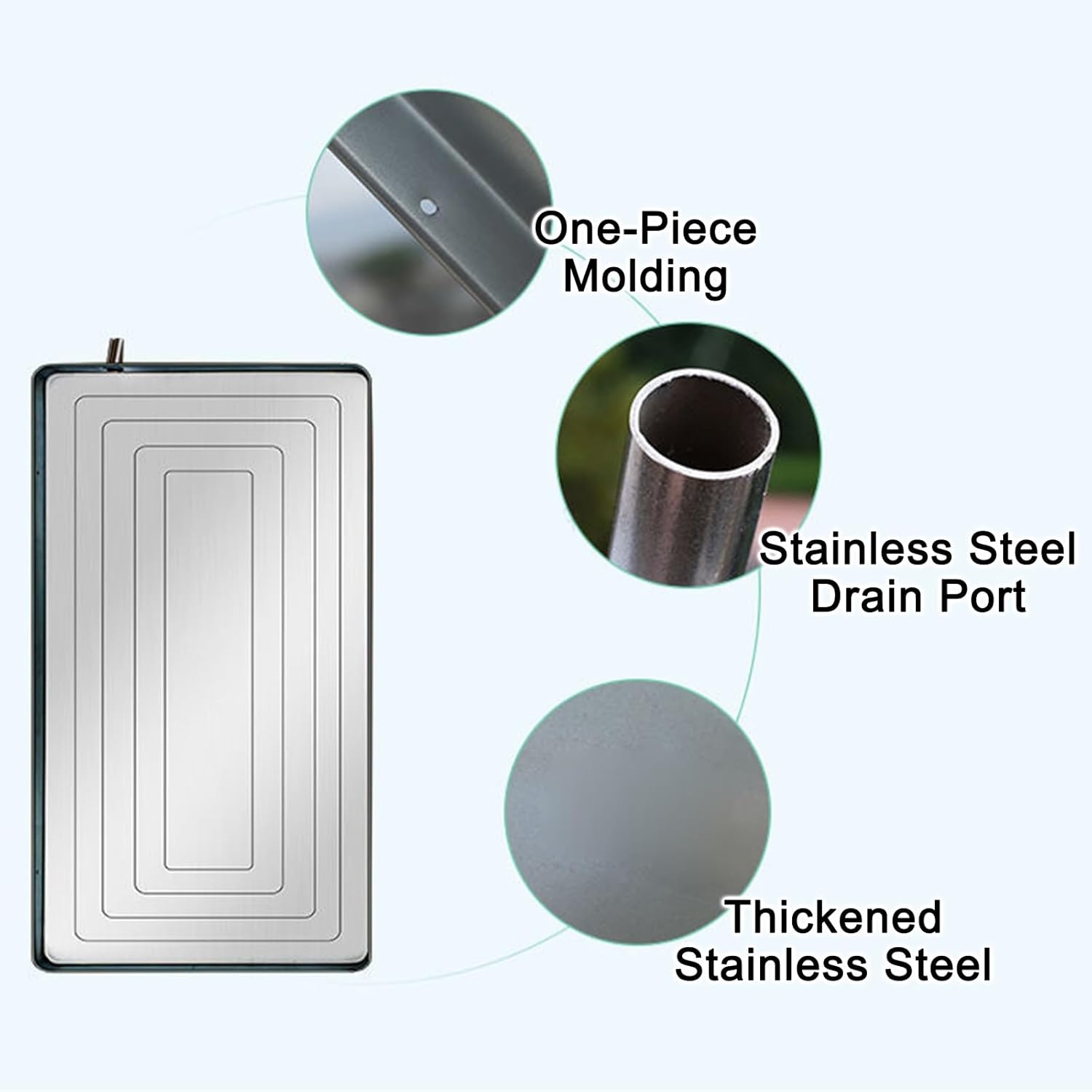 Universal Stainless Steel Air Conditioner Drip Pan - Large 33x14in Drip Tray with Drainage Accessories for Window & Split AC Units (83x36cm)