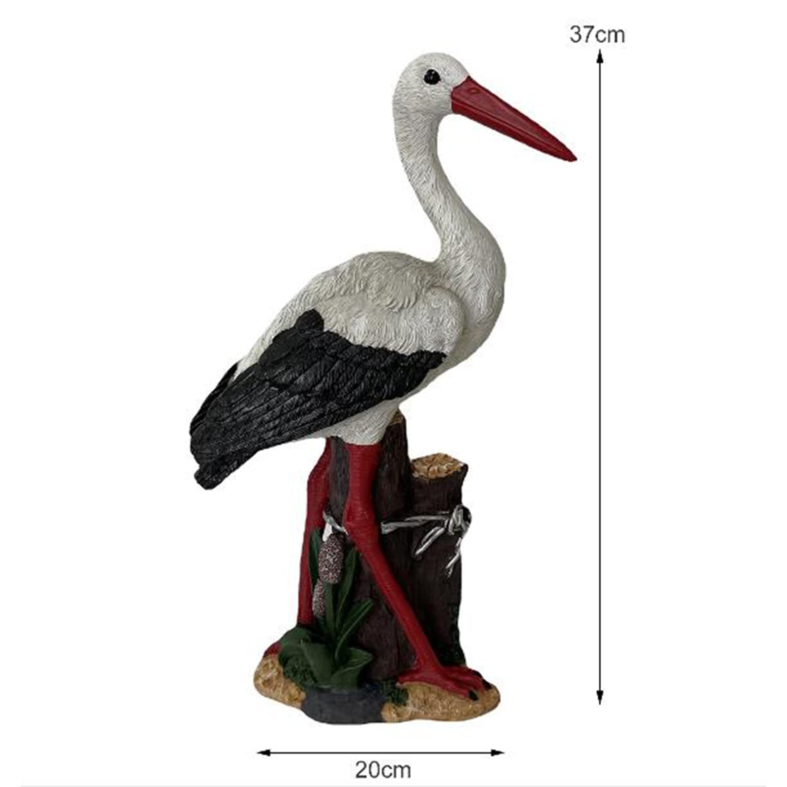 Garten Figur Simulierter Kranich mit Roter Krone Kunstharz Handwerk Sammler Tierfiguren Deko für Draußen Garten Miniaturen Skulpturen & Statuen Schmuckstück