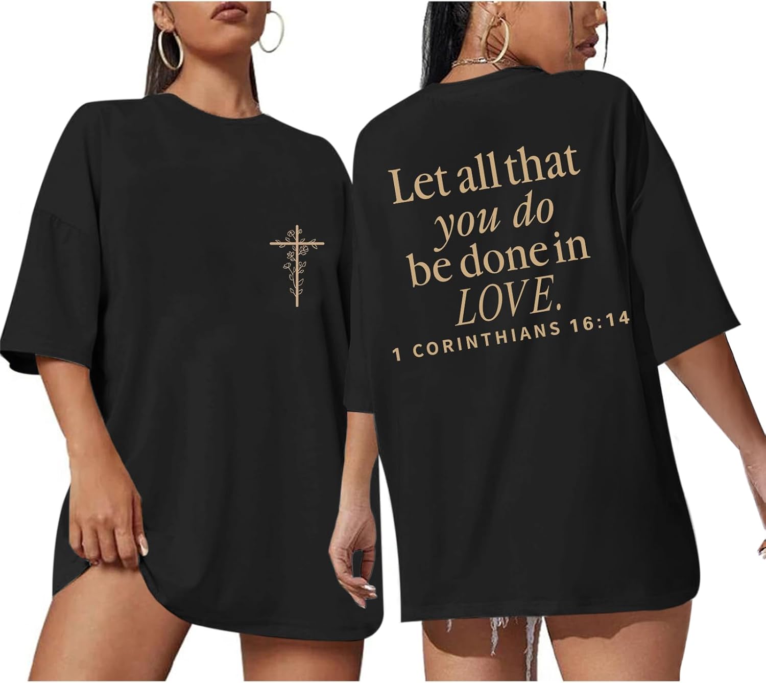 Lytiarul Christian Shirts for Women Oversized Jesus Religious Faith Tshirt Sayings Bible Verse Inspirational Tees Casual Tops