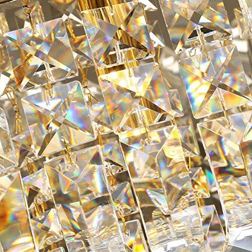 Plafonnier en cristal K9 dore compact de 17cm pour sublimer un plafond bas