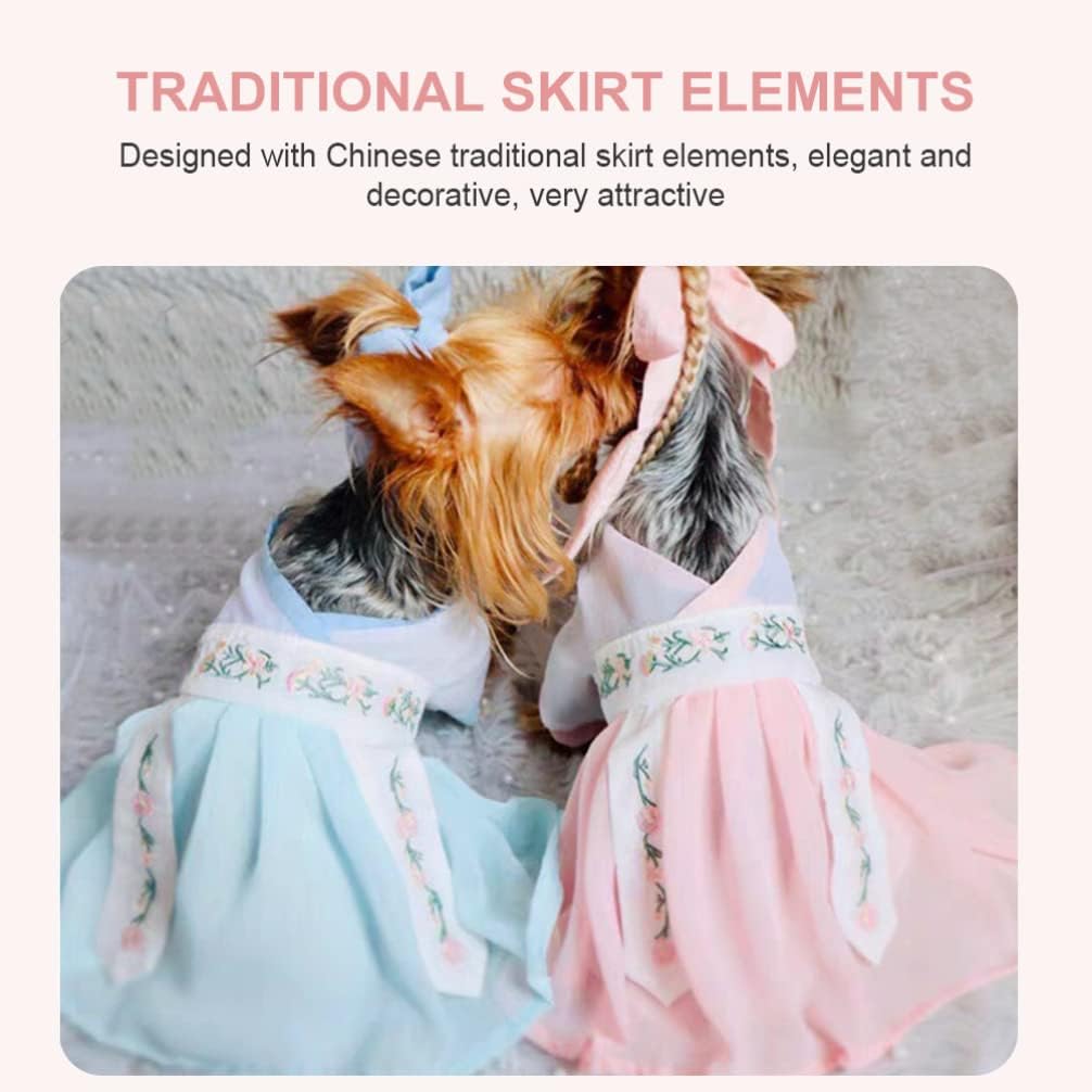 Balacoo Comfortable Materials Cat Hanfu Skirt Pet Clothing Dog Dress Festive Cat Suit