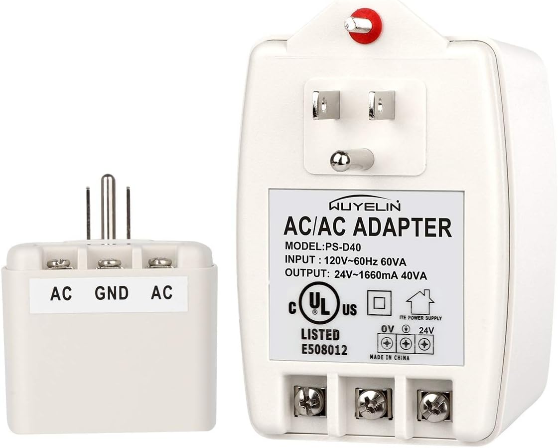 24VAC 40VA Plug in Transformer,Doorbell Transformer Compatible with All of Doorbell，Nest, Ecobee, Sensi and Honeywell Thermostat - - 