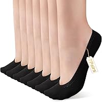 COOPLUS 7 Pairs Women's No Show Socks - Ultra Low Cut Non-Slip Invisible Liners for Flats, Loafers & Sneakers