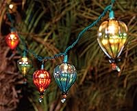 Vista 2 de 11 pies de luces de cadena multicolor con 10 bombillas, luces LED decorativas impermeables y conectables con certificación UL para colgar en patio