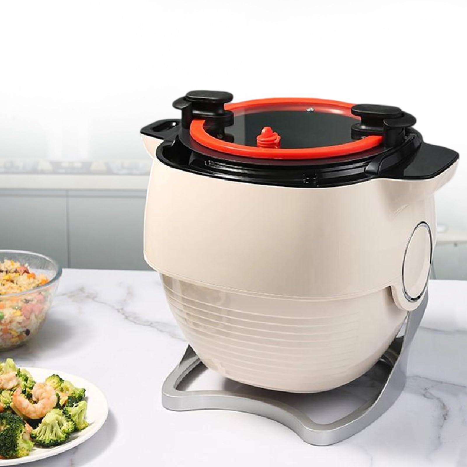 Máquina de cocción automática, capacidad de 6 litros, rotación de 360° y calefacción completa, ideal para cocina, cafetería, uso en hotel, cocina de alimentos versátil