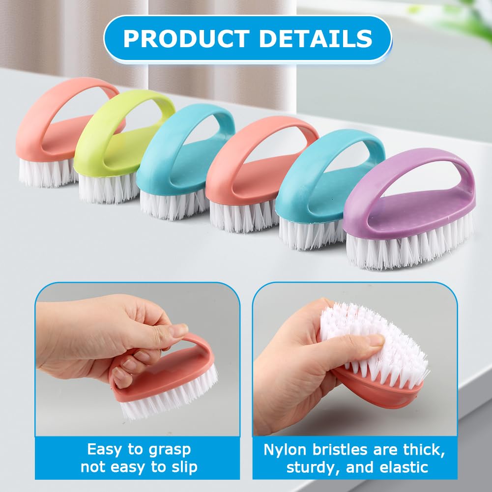 6 Pcs Hand Nail Brushes,Heavy Duty Nail Scrubbing Brush for Cleaning Nails & Toes,Stiff Bristles Deep Clean Brush for Mechanics Gardeners - Image 3