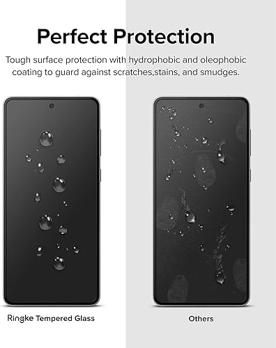 Miniatura 5 de Ringke Paquete de 2 protectores de pantalla de vidrio templado compatibles con Samsung Galaxy A53 5G, película de vidrio de alta calidad 9H dureza