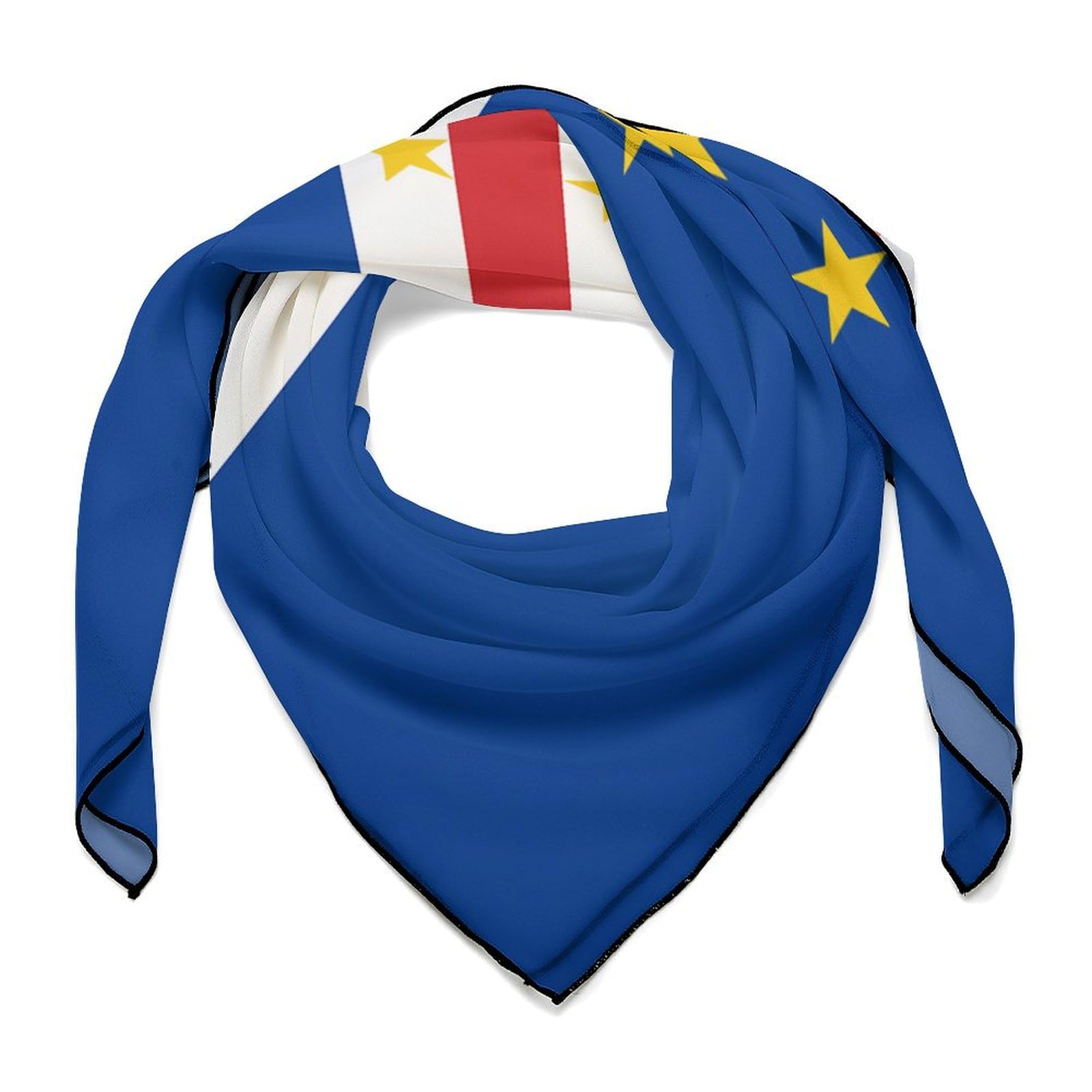 SMAZDFXX Flag of Cape Verde Women's Fashion Square Neck Head Scarf Printed Kerchief Bandana Headscarf