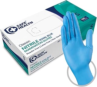 Safe Health Nitrilhandschuhe Größe S Blau,100 stück, Hypoallergen Nitril Pulverfrei Latexfrei, Lebensmittel Handschuhe Ein...