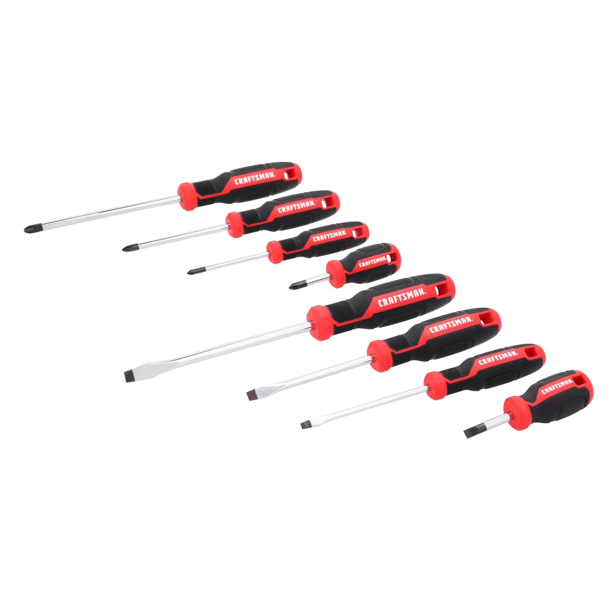CRAFTSMAN Juego de destornilladores, 8 piezas, cabeza plana y destornilladores Phillips (CMHT65130)