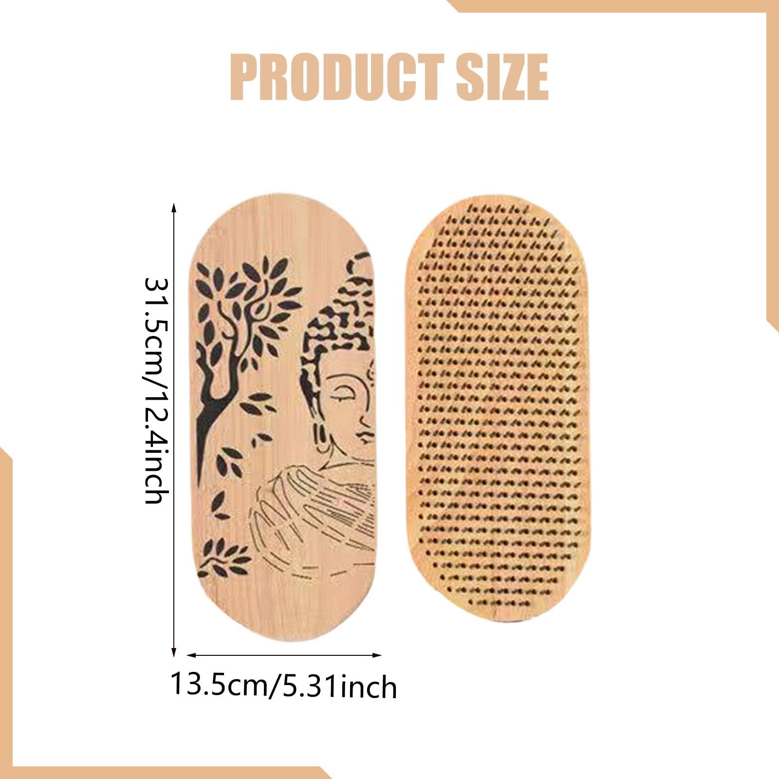 Baoblaze 2 Tablas de Madera para Masaje de pies, portátiles, de Calidad, fáciles de Transportar, con Clavos para Principiantes en acupresión.
