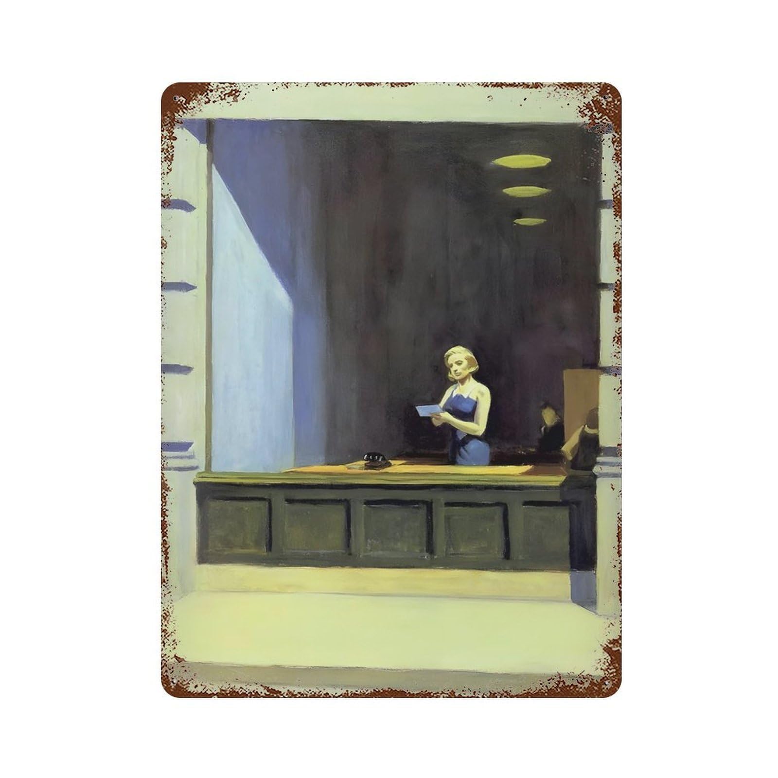 xiaoxiaoshen Edward Hopper Famous Oil (14) Wall Decor Art Metal Tin Poster Modern Home Decor Art Home Bar Shop Decorations Vintage Sign 40x30cm