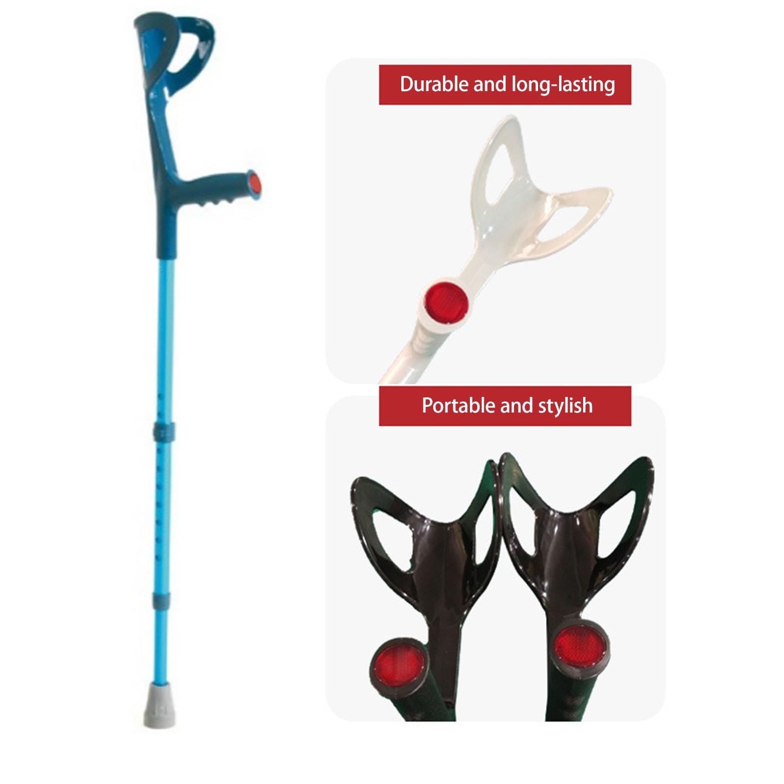 Diseño Moderno Muletas Adulto, Aleación De Aluminio Muletas Para Brazos Ajuste De Altura, Muleta Ergonómica Para Caminar Apoyo Para Lesiones En Las Piernas(Negro)