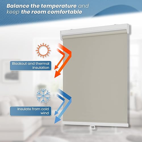 Miniatura 5 de Grandekor Persianas motorizadas con control remoto, persianas enrollables opacas, persianas inteligentes inalámbricas para dormitorio, sala de