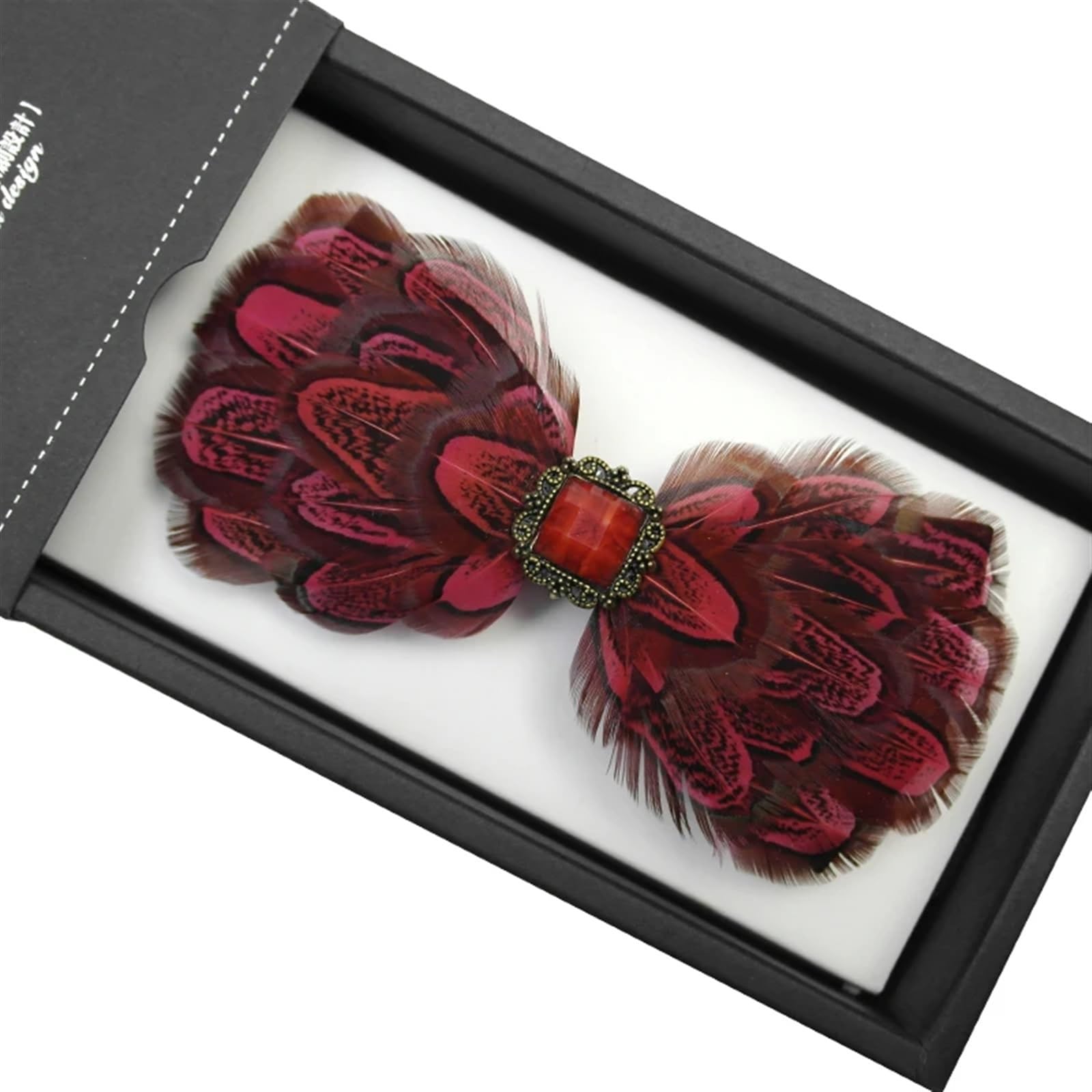 Spilla con Fiocco Papillon da Uomo Papillon di Piume Ottimo for la Cravatta Maschile for la Festa di Nozze(Color3)