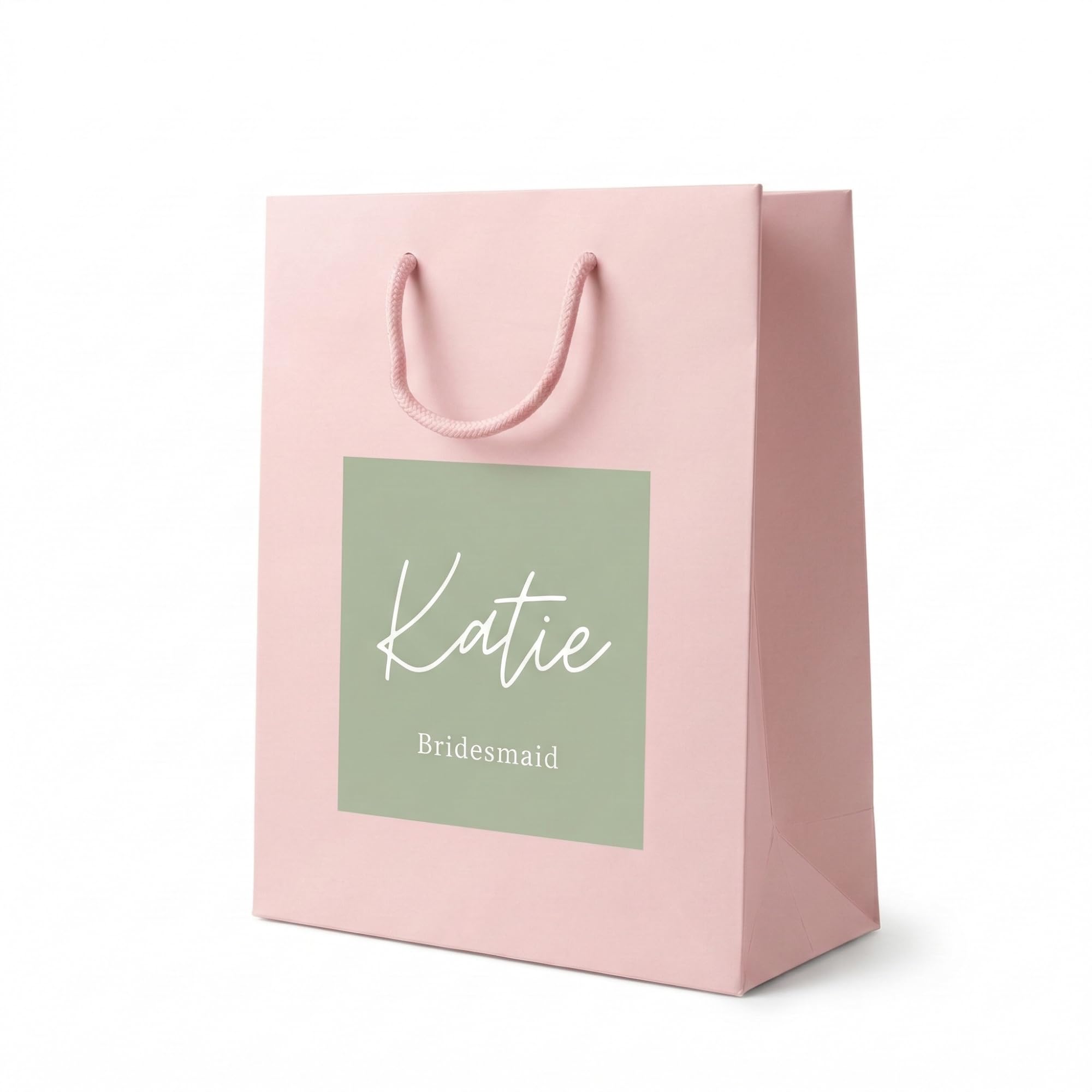 COOKIES AND KOALAS Personalised Bridesmaid Gift Bag – Small 20 x 24 x 10 cm Pink – Bridal Party Wedding Gift Bag