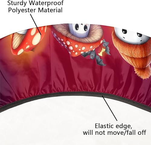 Miniatura 176 de Mantel redondo ajustado con diseño de mandala de flores, mantel circular bohemio y colorido con borde elástico, impermeable, lavable, de poliéster