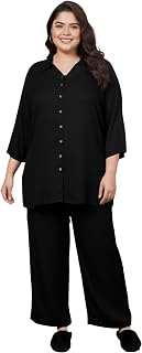 Indietoga Women Rayon Longline Shirt Pyjama Set (XL to 7XL) Price In India