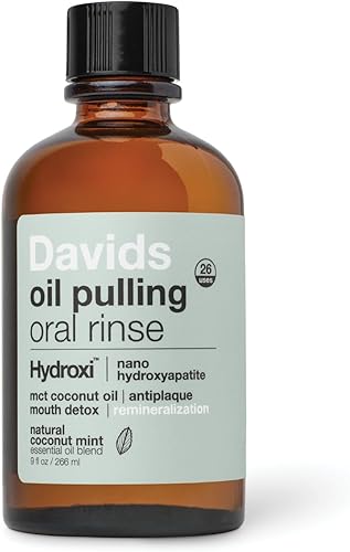 Davids Aceite de hidroxiapatita nano hidroxiapatita enjuague bucal enjuague bucal 100% MCT aceite de coco promueve la salud de los dientes y las